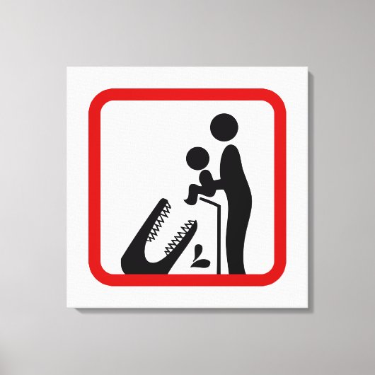 Dien geen Baby aan de Krokodildierentuin. Canvas Afdruk (Voorkant)