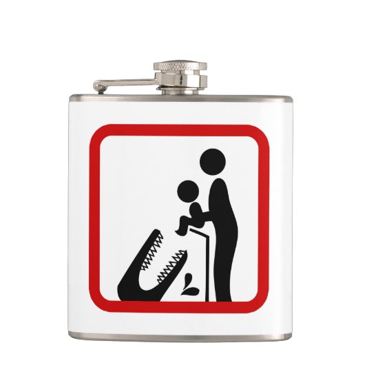 Dien geen Baby aan de Krokodildierentuin. Heupfles (Voorkant)