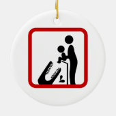 Dien geen Baby aan de Krokodildierentuin. Keramisch Ornament (Achterkant)