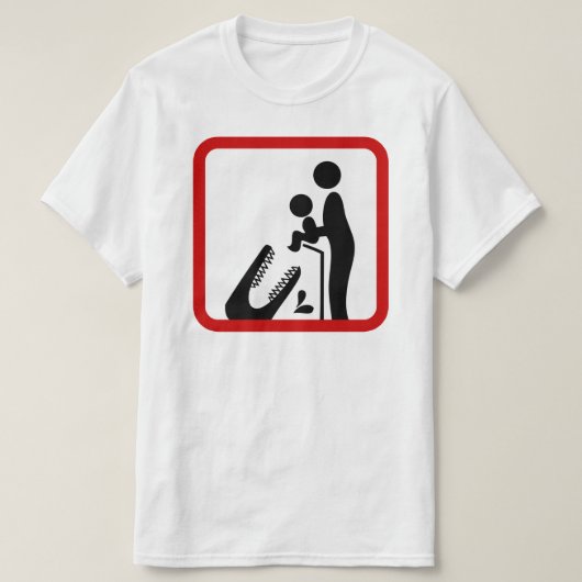 Dien geen Baby aan de Krokodildierentuin. T-shirt (Design voorkant)