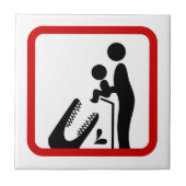 Dien geen Baby aan de Krokodildierentuin. Tegeltje (Voorkant)