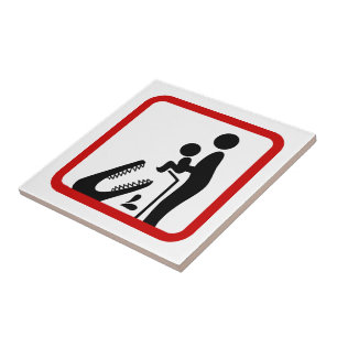 Dien geen Baby aan de Krokodildierentuin. Tegeltje