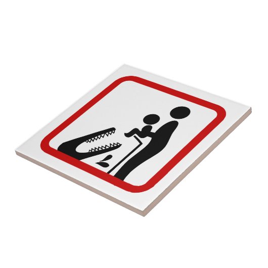 Dien geen Baby aan de Krokodildierentuin. Tegeltje (Zijkant)