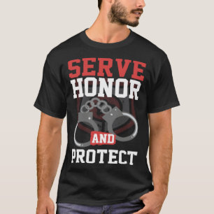 DIEN MET EER EN BEWAAR POLITIE-EER T-SHIRT