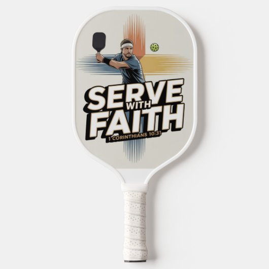 Dien Met Geloof Christelijk Pickleball Paddle (Voorkant)