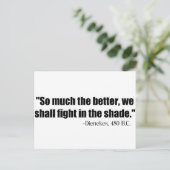 Dienekes vecht in de schaduw briefkaart (Staand voorkant)