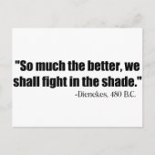 Dienekes vecht in de schaduw briefkaart (Voorkant)