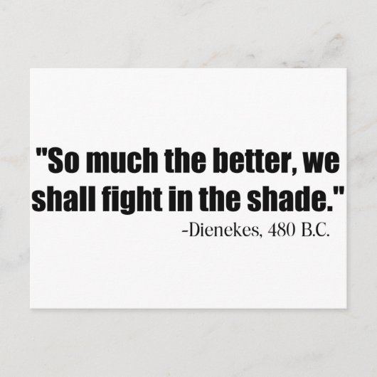 Dienekes vecht in de schaduw briefkaart (Voorkant)