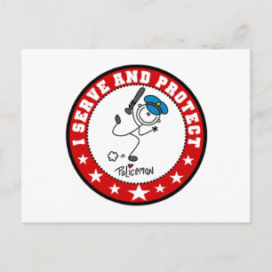 Dienen en Beschermen Politieagent Briefkaart