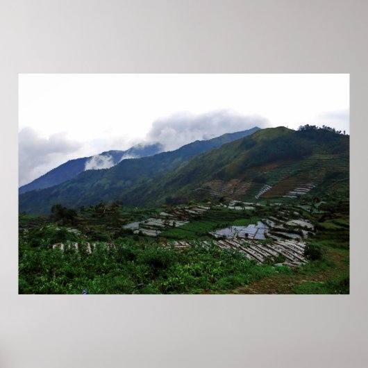 Dieng Boerderijen Poster (Voorkant)