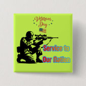 Dienst aan de Natie lichtgroen Vierkante Button 5,1 Cm (Voorkant)