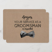 Dienst als Groomsman aangevraagd - Grappig Voorste Kaart (Voorkant / Achterkant)