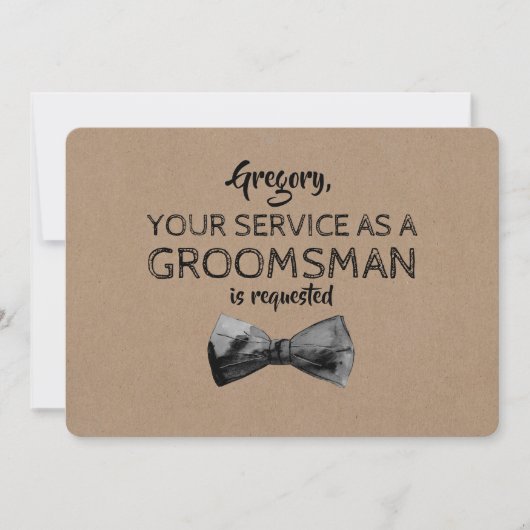 Dienst als Groomsman aangevraagd - Grappig Voorste Kaart (Voorkant)
