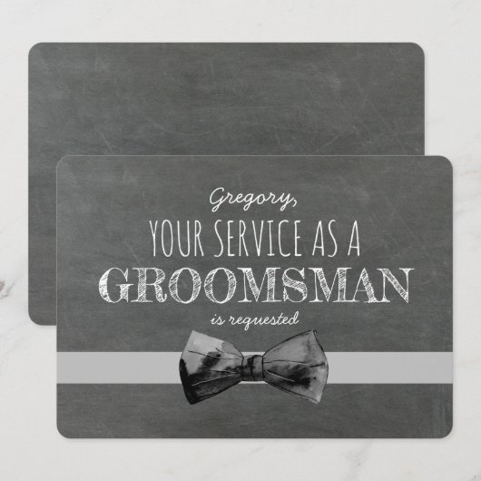 Dienst als Groomsman aangevraagd - Grappig Voorste Kaart (Voorkant / Achterkant)