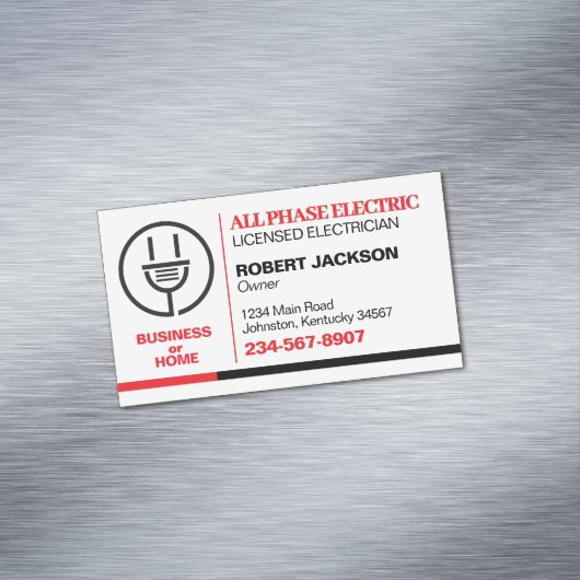 dienst Elektriciens Magnetisch Visitekaartje (Voorbeeld)