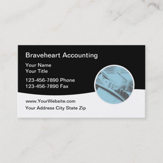 Dienst hedendaagse accountants visitekaartje (Voorkant)