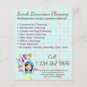 Dienst huishoudster schoonmaakster schoonmaak flyer