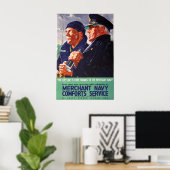 Dienst Koopvaardij Troost Service Poster, Groot Poster (Thuiskantoor)