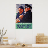 Dienst Koopvaardij Troost Service Poster, Groot Poster (Keuken)