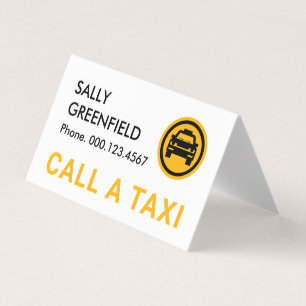 Dienst rijden met gele taxi's visitekaartje