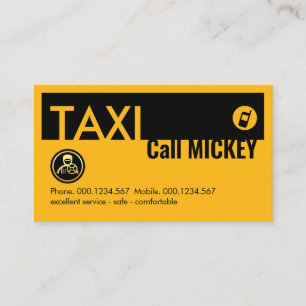 Dienst Taxi Chauffeur Gele Auto's Visitekaartje