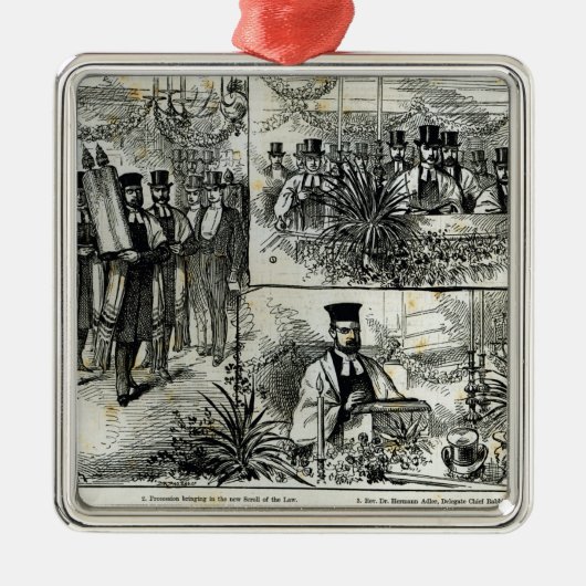 Dienst van de Joodse Synagogue Metalen Ornament (Voorkant)