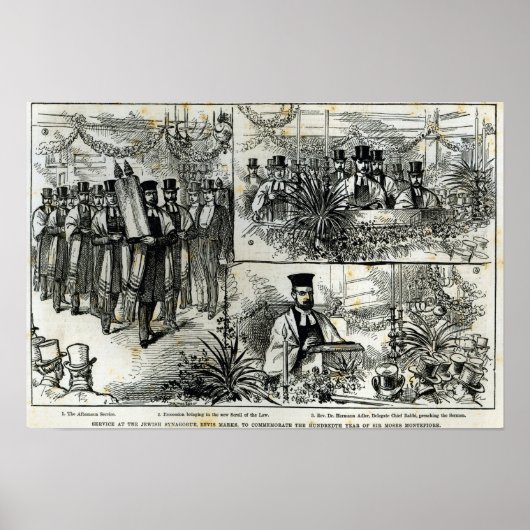 Dienst van de Joodse Synagogue Poster (Voorkant)