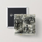 Dienst van de Joodse Synagogue Vierkante Button 5,1 Cm (Voorkant /achterkant)