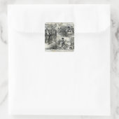 Dienst van de Joodse Synagogue Vierkante Sticker (Tas)