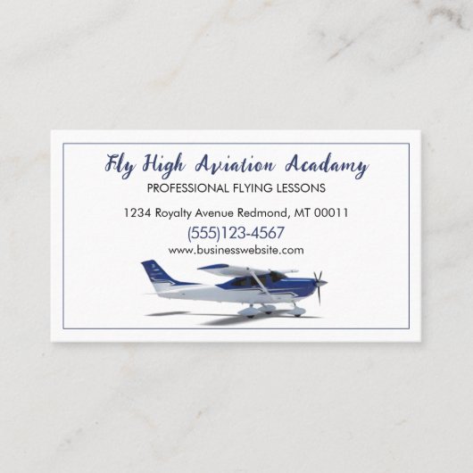 Dienst vlieginstructie visitekaartje (Voorkant)