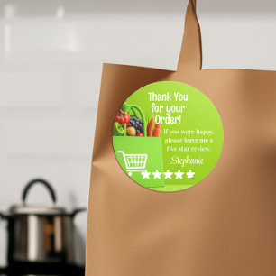 Dienst voor het bezorgen van boodschappen Bedankt Ronde Sticker