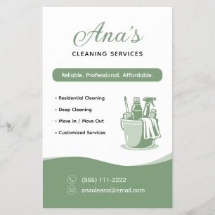 Dienst voor huishoudelijke schoonmaak Huishoudelij Flyer