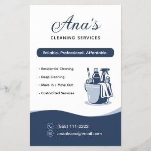 Dienst voor huishoudelijke schoonmaak Huishoudelij Flyer