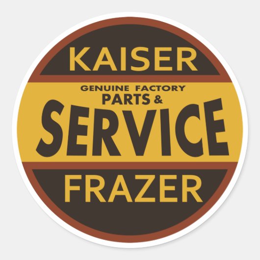  dienstbord Kaiser Frazer Ronde Sticker (Voorkant)