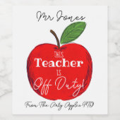 dienstdoende leraar wijn etiket (Enkel label)