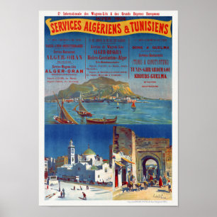 Diensten Algerijnse en Tunesische kabelposter 190 Poster