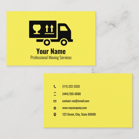 diensten gele visitekaartje (Voorkant / Achterkant)