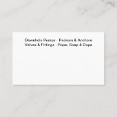 Diensten in verband met de oliebevoorrading visitekaartje (Achterkant)