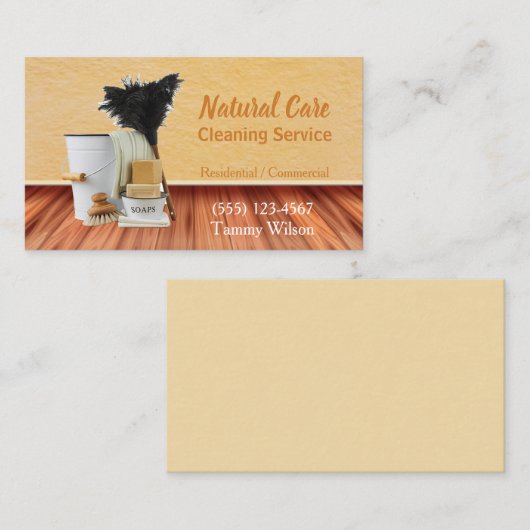 Diensten in verband met de reiniging van natuurlij visitekaartje (Voorkant / Achterkant)