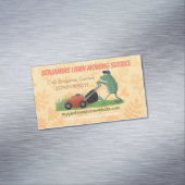 Diensten in verband met de tuinbouw van grasmaaier magnetisch visitekaartje (Voorbeeld)