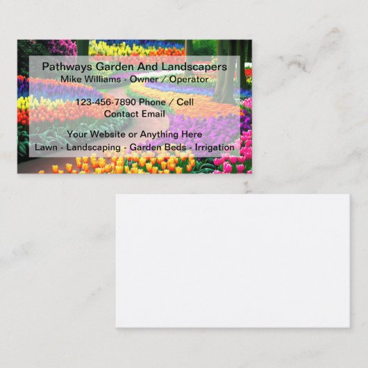 Diensten in verband met glanzende tuin en landscha visitekaartje (Voorkant / Achterkant)