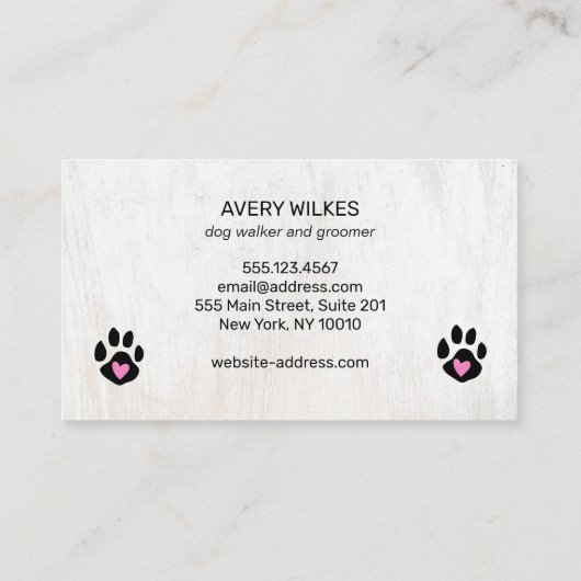 Diensten in verband met het plaatsen en bewerken v visitekaartje (Achterkant)