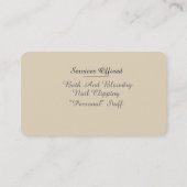 Diensten in verband met hondenfokkerij en dierenve visitekaartje (Achterkant)