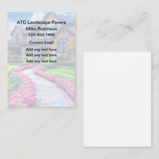 Diensten in verband met landschapsbestrating visitekaartje (Voorkant / Achterkant)