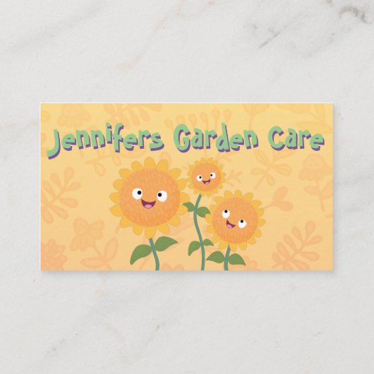 Diensten in verband met tuinzorg voor cartoons visitekaartje (Achterkant)