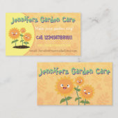 Diensten in verband met tuinzorg voor cartoons visitekaartje (Voorkant / Achterkant)