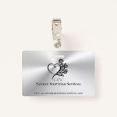 Diensten van begrafenisondernemers, hart en Rozen Badge (Achterkant met clip)