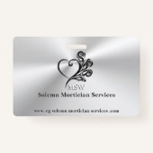 Diensten van begrafenisondernemers, hart en Rozen Badge (Achterkant)