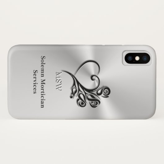 Diensten van begrafenisondernemers, hart en Rozen Case-Mate iPhone Case (Achterkant (horizontaal))