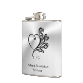 Diensten van begrafenisondernemers, hart en Rozen Heupfles (Links)